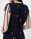 SIXDO Sleeveless V-Neck Floral Flared Dress